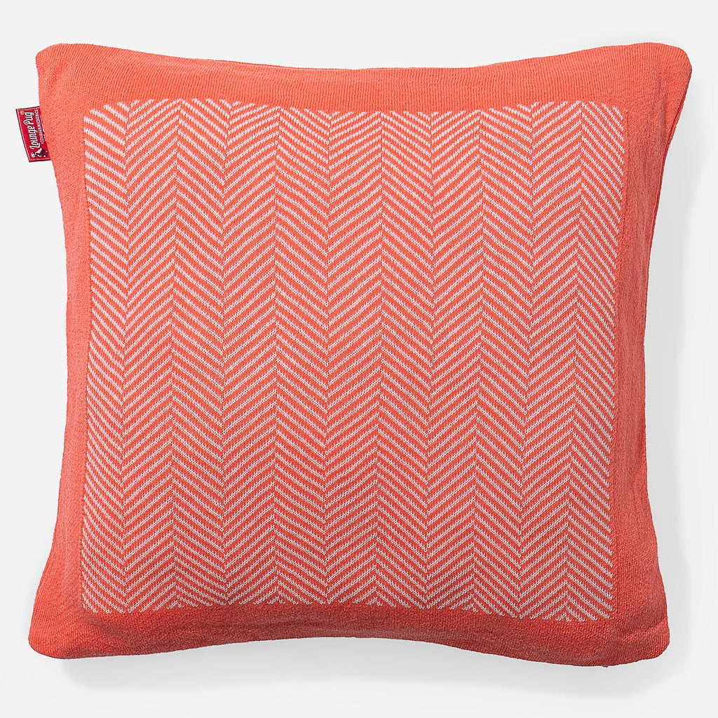 Párnahuzat 47 x 47cm - 100% Luxuskivitelű Kötött Halcsont Korall 01