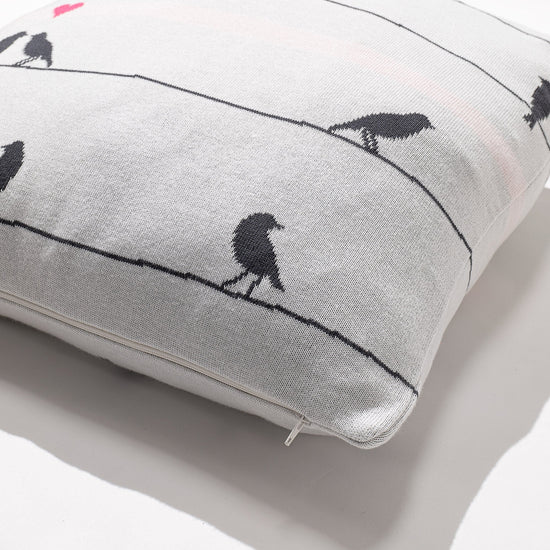 Párnahuzat 47 x 47cm - 100% Luxuskivitelű Kötött Madár 02