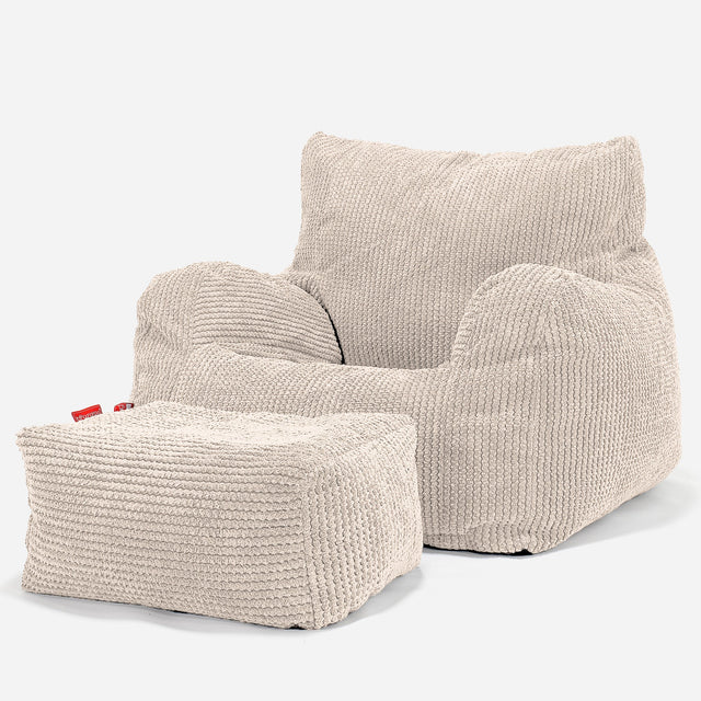 Josephine Babzsákfotel Kartámasszal - Pompon Elefántcsont 02