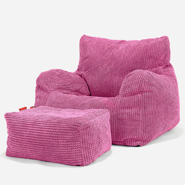 Josephine Babzsákfotel Kartámasszal - Pompon Rózsaszínű 01