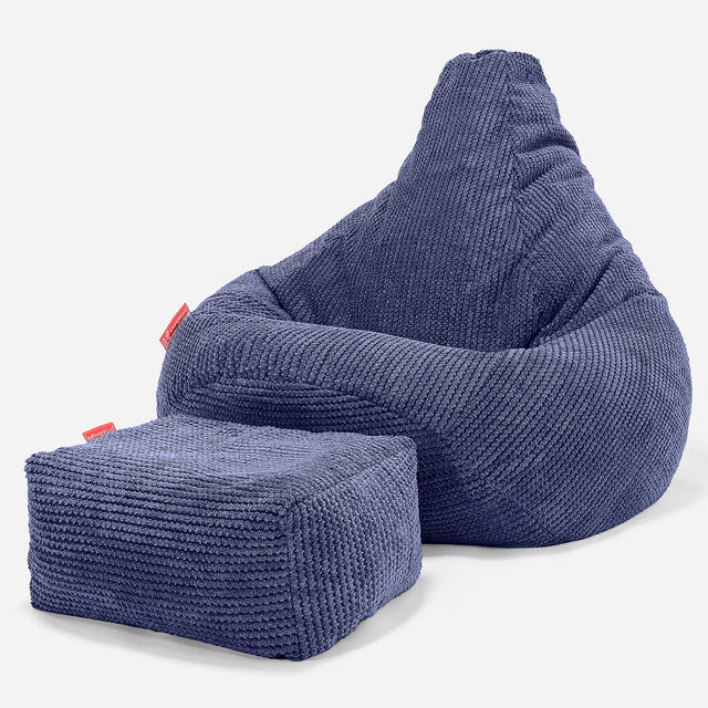 Háttámlás Babzsákfotel - Pompon Bíbor 01