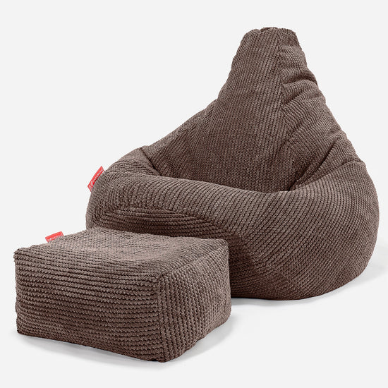 Háttámlás Babzsákfotel - Pompon Csokoládé 01