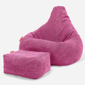 Háttámlás Babzsákfotel - Pompon Rózsaszínű