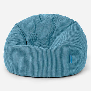 Gyermek Klasszikus Babzsákfotel 1-5 Éves - Pompon Égei-tengeri kék