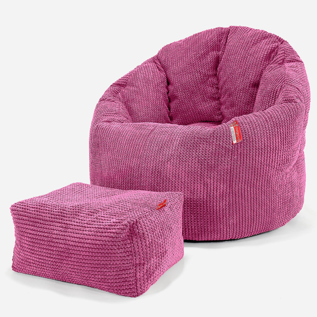Összebújó Babzsákfotel - Pompon Rózsaszínű 02