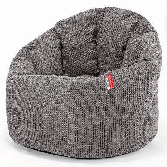 Összebújó Babzsákfotel - Pompon Szénfekete 01