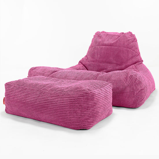 Mega Klubfotel-Babzsák - Pompon Rózsaszínű 02