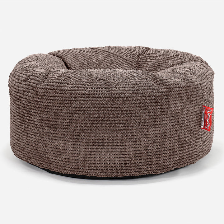 Nagyméretű, Kerek Puff - Pompon Csokoládé 01