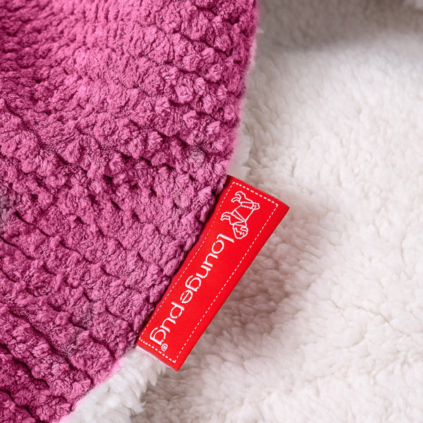 Sherpa Dísztakaró / Pléd Kanapéhoz - Pompon Rózsaszínű Fabric Close-up Image