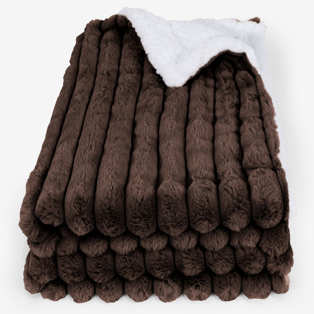 Sherpa Dísztakaró / Pléd Kanapéhoz - Ultra Plüss Kord Sable 01