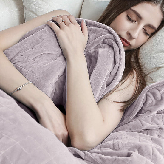 Súlyozott Takaró Felnőtteknek - Flanel Polár Halványrózsaszínű 05