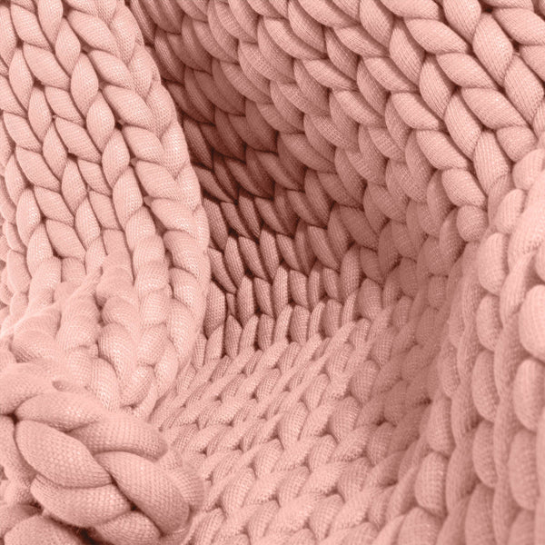 Súlyozott Takaró Felnőtteknek - Vaskos Kötés Fakó rózsaszínű Fabric Close-up Image