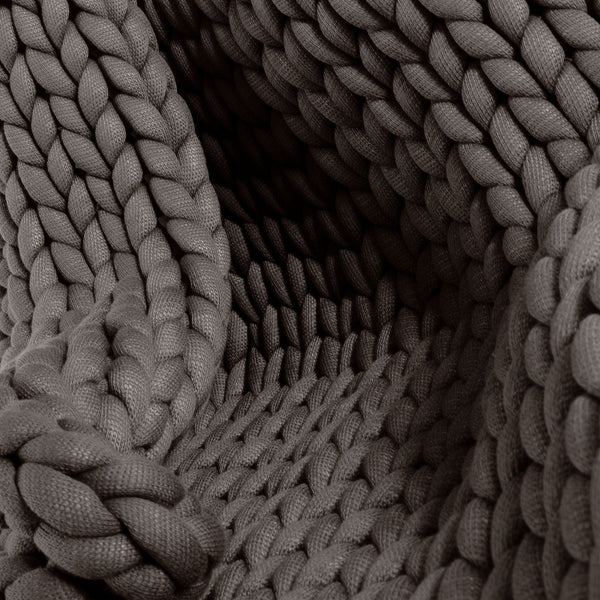 Súlyozott Takaró Felnőtteknek - Vaskos Kötés Szürke Fabric Close-up Image