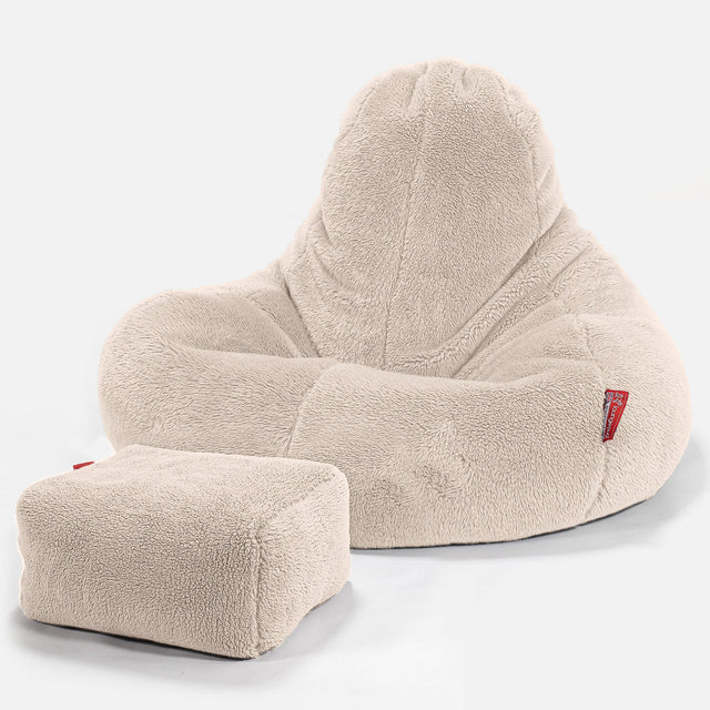 Ultra Lux Gamer Babzsákfotel - Teddy Műszőrme Tejszín 02