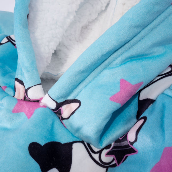 Túlméretezett Cipzáras Kapucnis Takaró / Pulóver Férfiaknak Vagy Nőknek - Minky Mopszli Fabric Close-up Image