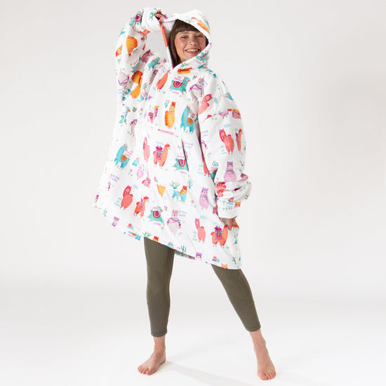 Túlméretezett Kapucnis Takaró / Pulóver Férfiaknak Vagy Nőknek - Minky Láma 01