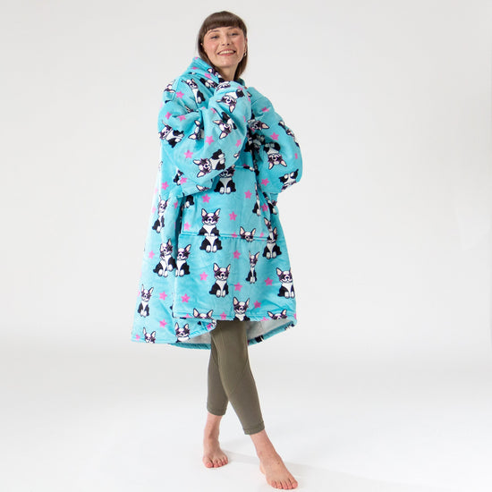 Túlméretezett Kapucnis Takaró / Pulóver Férfiaknak Vagy Nőknek - Minky Mopszli 04